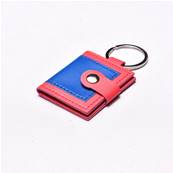 Porte clés simili cuir  Rouge/Bleu roi par colis de 50