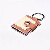 Porte clés simili cuir  Beige / Caramel par colis de 50