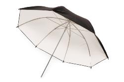 Parapluie blanc doublé noir 1,10m 
