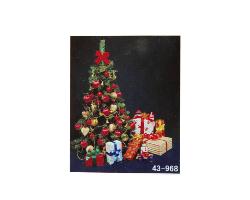 Fond tissu peint Arbre de Noel & Cadeaux  2 x 3 m RFD XMPH-43-968
