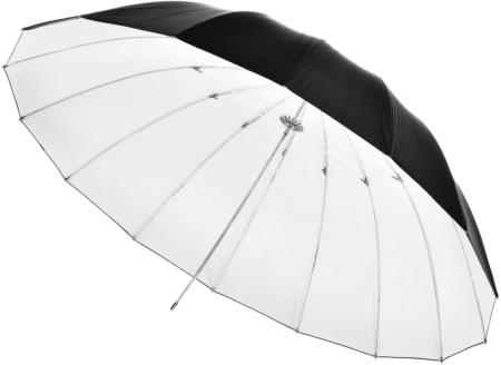 Grand Parapluie JUMBO blanc doublé noir 1,52 m